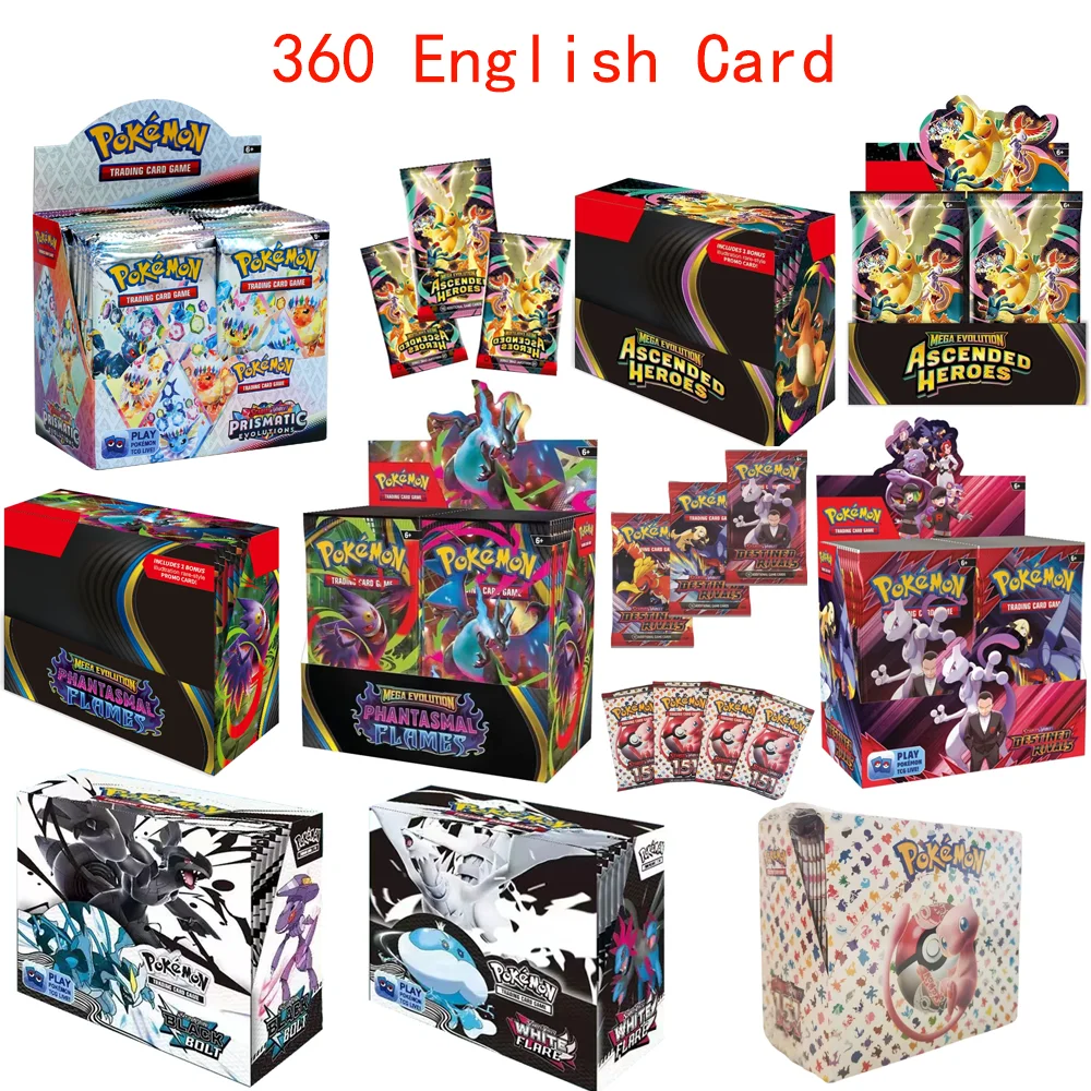 360Pcs Poke Card Prismatic Evolutions Scarlet Violet 151 Surging Sparks&RIVALITES English Booster Battle Transaction Card