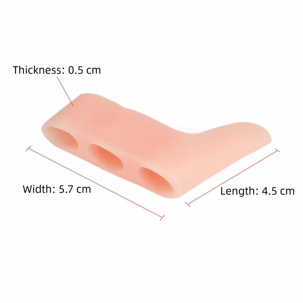 2Pcs Silicone Gel Toe Straightener Three-Hole Design Soft Toe Toe Separate Protector Little Toe Fit Bunion Corrector Bunion