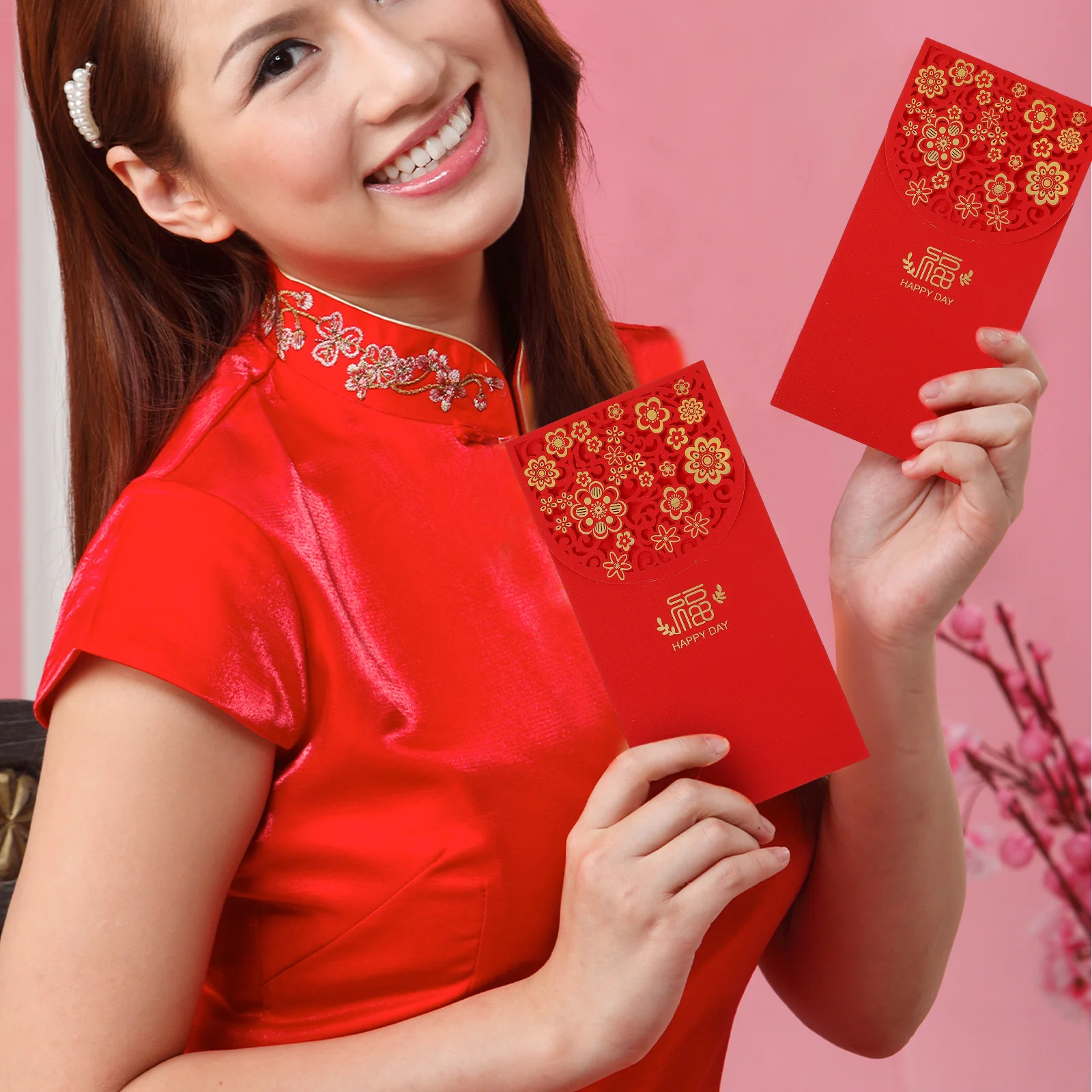 

10Pcs Chinese New Year Red Envelopes Exquisite Pattern Design Traditional Culture Festive Supplies Red Packets