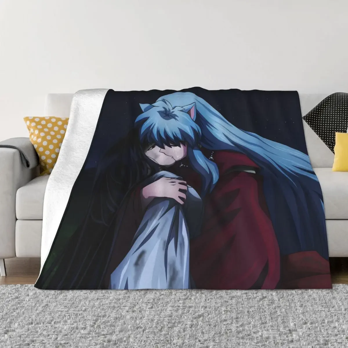 

Classical Inuyasha Cartoon Blanket Fleece Summer Japanese Anime Super Soft Throw Blankets for Bedding Travel Plush Thin Quilt