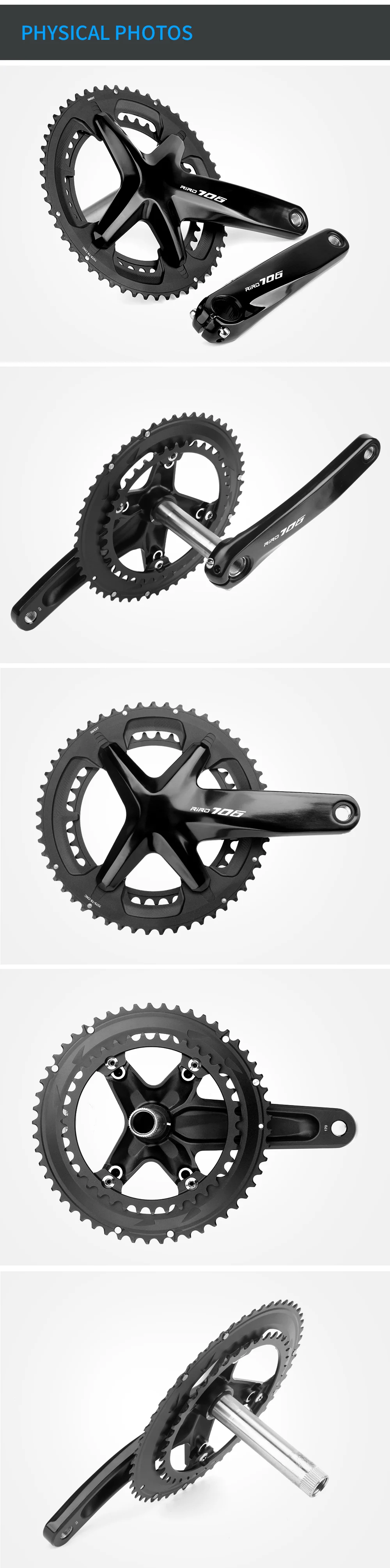 RIRO 106 Rennrad Integrierte Kurbelgarnitur 170 mm 110BCD 50-34T/53-39T Doppelkettenblätter Kettenräder Hohles Rennrad Kettenblatt – Detail 8