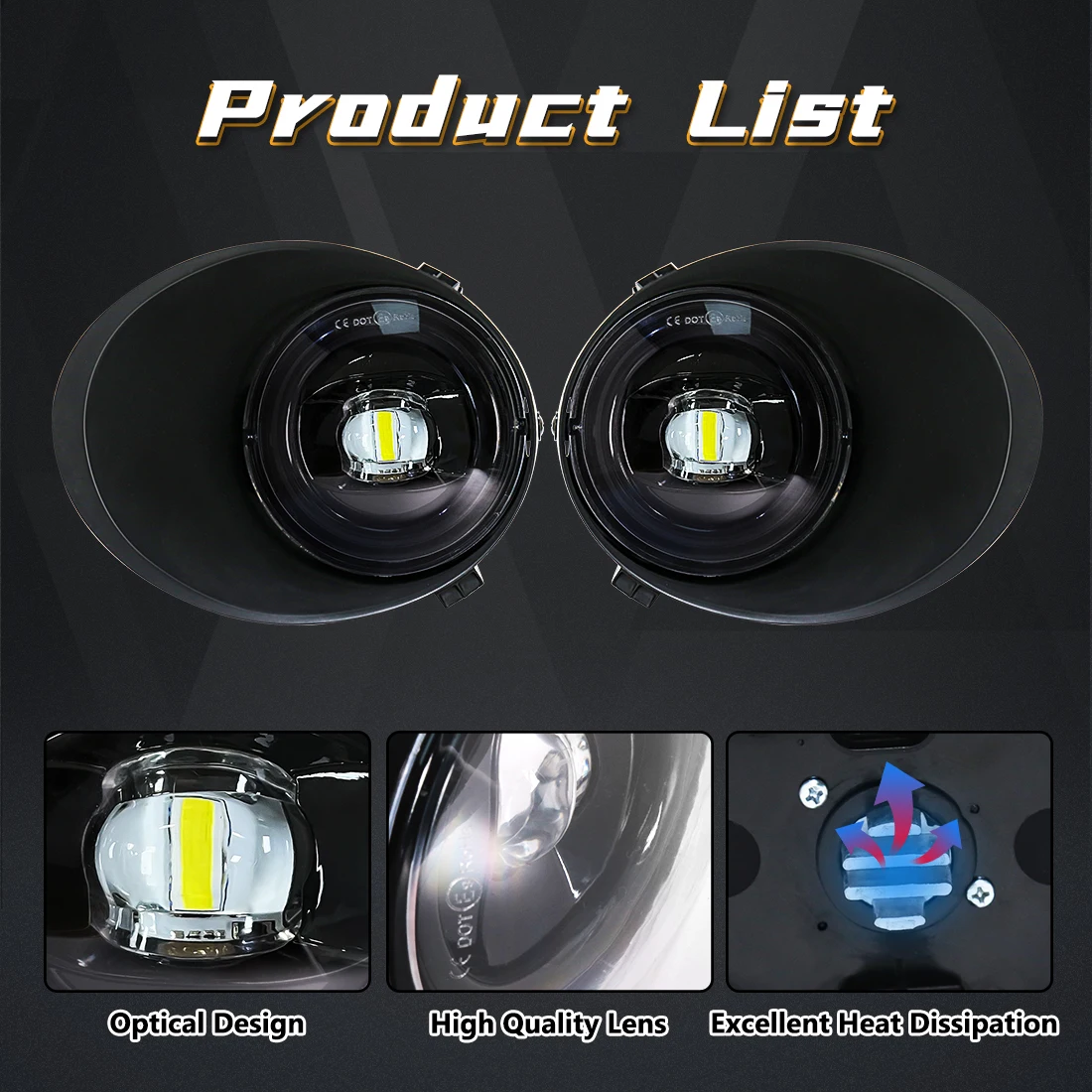 LED Fog Light For Toyota Tacoma Tundra ​Sequoia 2005 2006 2007 2008 2009 2010 2011 2012 2013 2014 2015DRL Angel Eyes Clear Lens