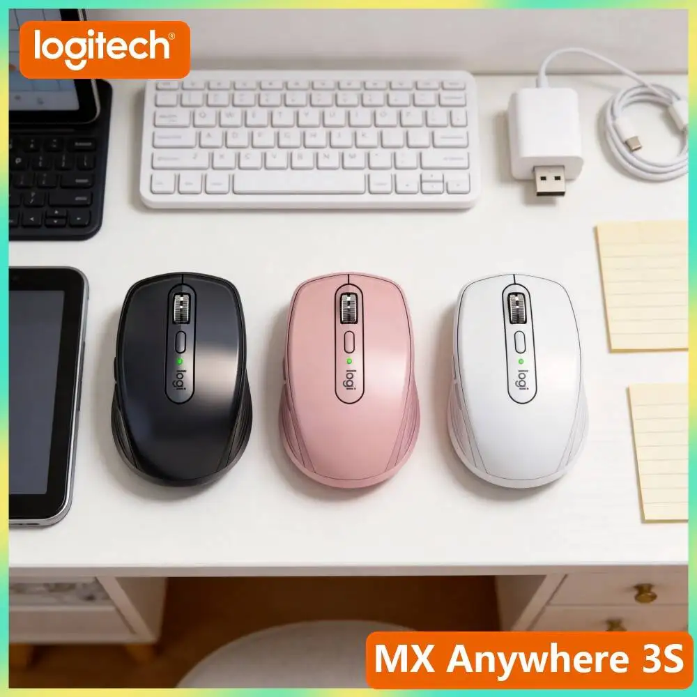 Compact MX Anywhere 3S - 8K DPI, MagSpeed Wheel, Lightweight, Great for Auto Pop-up & Mobile Sales Desk