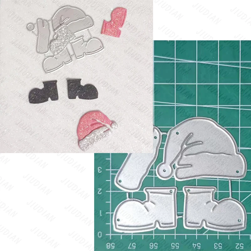 Santa Hat And Boots Metal Cutting Die Metal Cutting Die for DIY Scrapbooking Crafts Handmade Christmas Gift Card