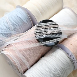 White Black Grey Blue Apricot Pink Doll Lace Small Dot Polyester High Quality Lace Decoration DIY Accessories 0.8cm Width