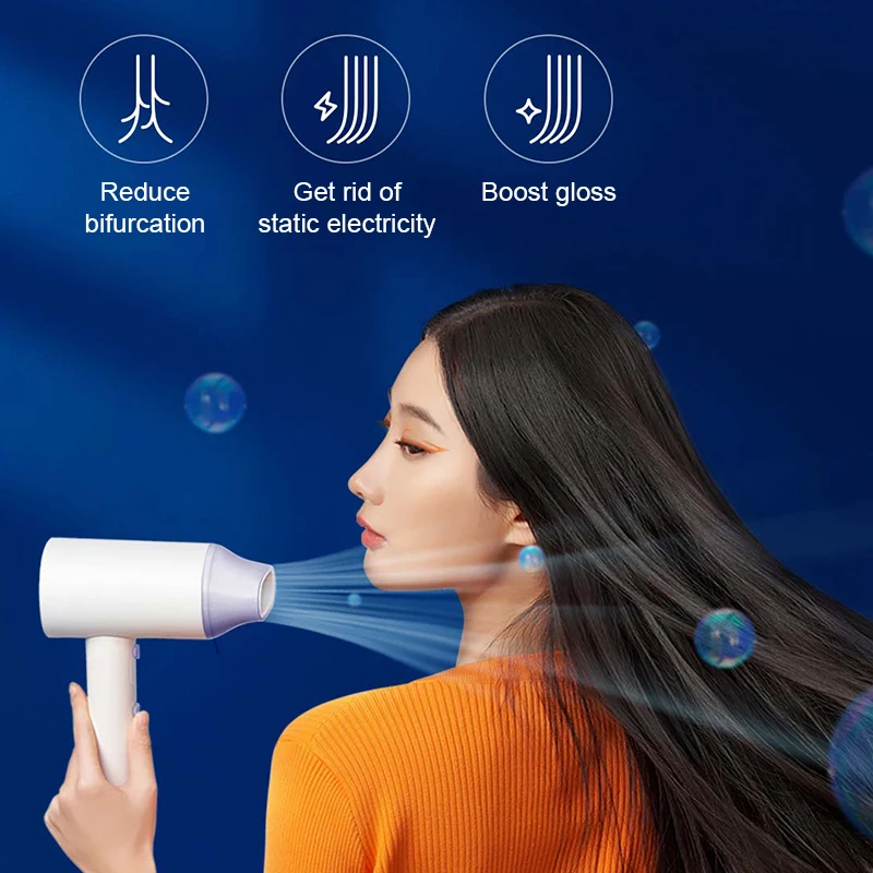 ShowSee-secador de pelo A4 plegable de anión, difusor de iones negativos de 1800W, soplador de cabello de secado rápido para el cuidado del cabello