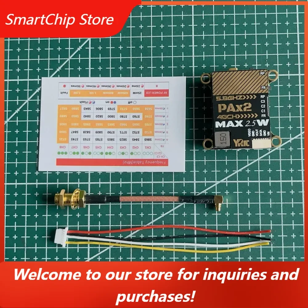 SmartChipYRRC 5.8G 2.5W 2500mW VTX 40CH 0-25-400-800-1500-2500mW Adjustable FPV Transmitter Built-in Heat Sink 2-6S For Long Ran