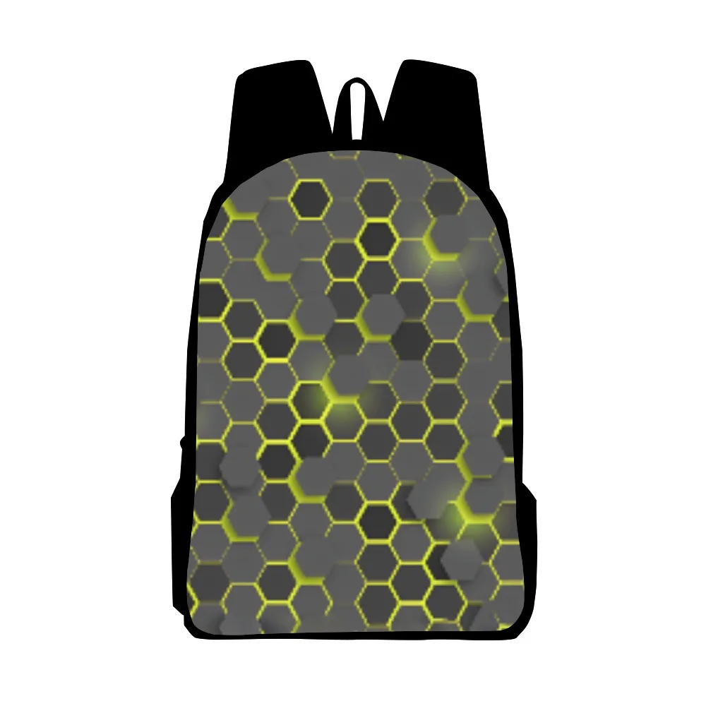 Technology Sense Honeycomb Geometry Backpack Children School Bags for Teenager Boys Girls School Backpacks Women Kids Book Bag