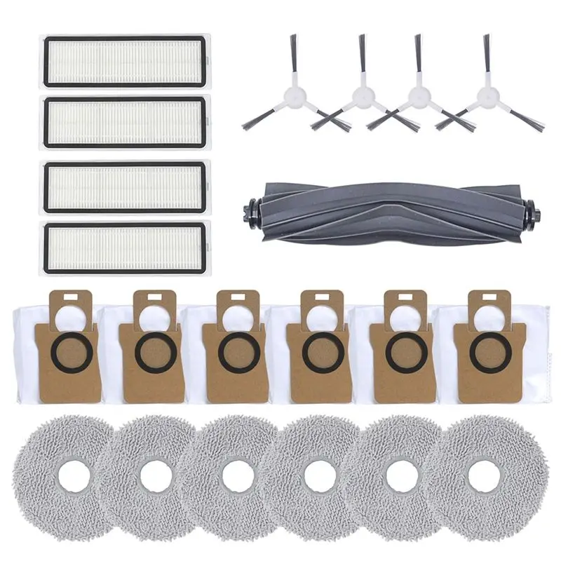 

B02C-Аксессуары для робота-пылесоса Dreame L10S Ultra: основная и боковые щетки, HEPA-фильтр, салфетка для влажной уборки, мешки для сбора пыли