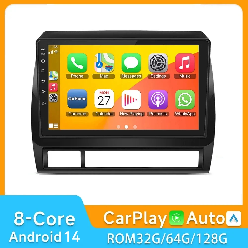 

2DIN Android 14 Car Radio Player For Toyota Tacoma 2 HILUX 2005 2006-2013 4G wireless Carplay GPS Navi Head Unit 2din Stereo DVD