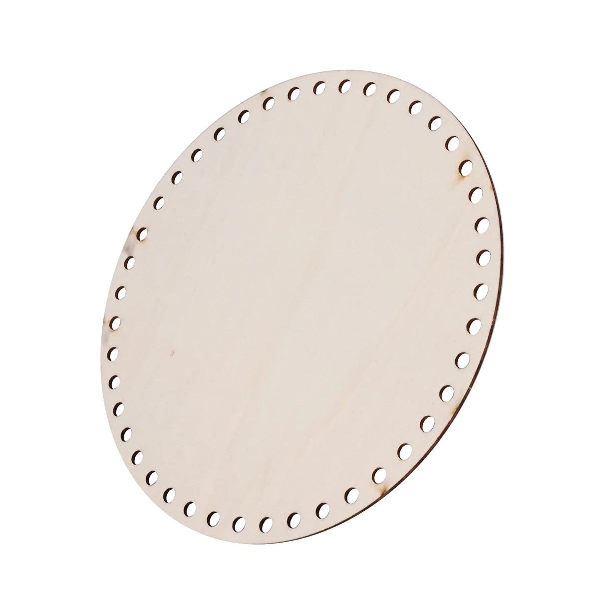 20cm Natural Wooden Basket Bottom with Hole, Circle Blank Wood Base for DIY Knitting Crochet Bag Bottom Shaper Craft
