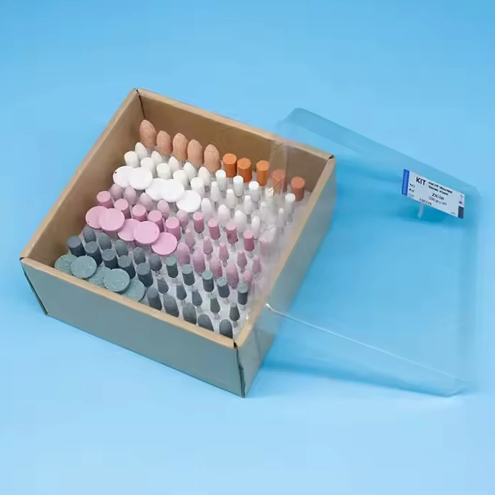 

100 Pcs Dental Laboratory Polishing Stone Kit Ceramics Grinding Tips Dental Polishing Points Silicone Mounted Stone