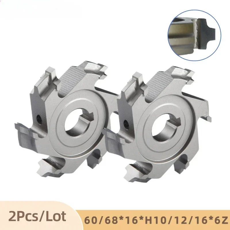 

2Pcs Fine Trimming Cutter Finishing Knife 60/68*16 6Z Double R2 For Edge Banding Machine Woodworking Machinery Cutting Tools