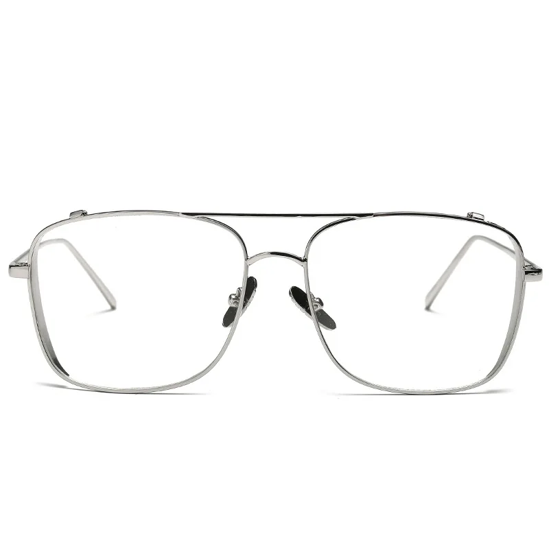 SHAUNA Anti-Blue Light Oversized Women Punk Glasses Frame Brand Designer Fashion Men Rectangle Metal Computer Eyeglasses