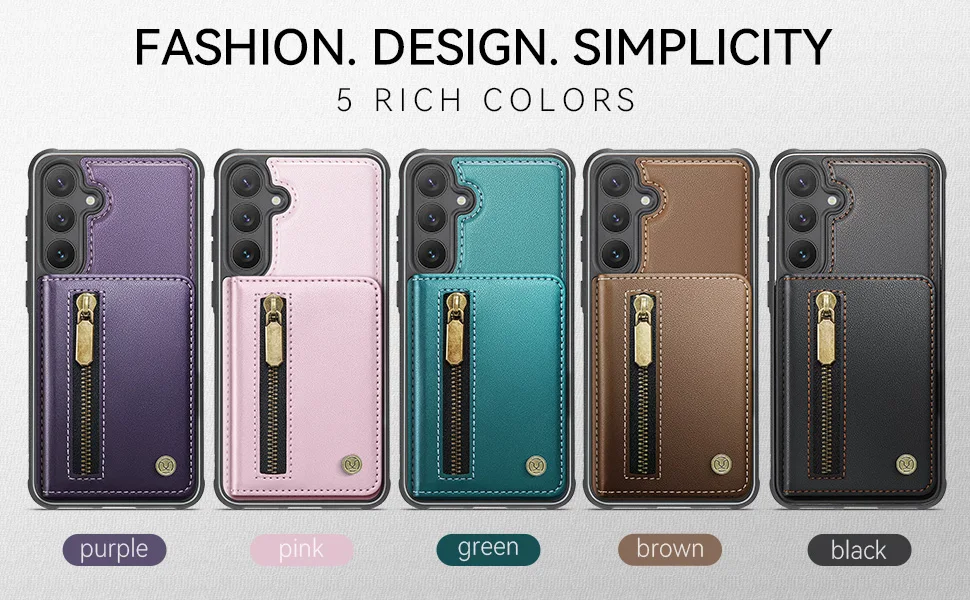 2 in 1 Detachable RFID Zipper Magnetic Leather Wallet Cards Solt Case For Samsung S25 Edge S24 Ultra S23 Plus S23 kickstandCover - Image 6