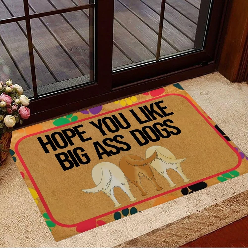 

CLOOCL Doormat Golden Retriever Hope You Like Big Ass Dogs Doormat Funny Dog Doormat Sayings Gift Ideas 3D Carpet Home Decor