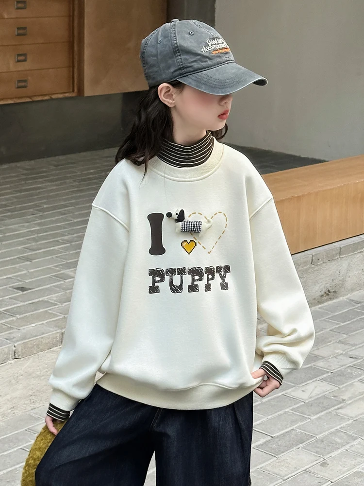 

Утепленная флисовая толстовка с высоким воротником для девочек, осенне-зимняя новинка, школьная форма, удобный топ с длинными рукавами для студенток