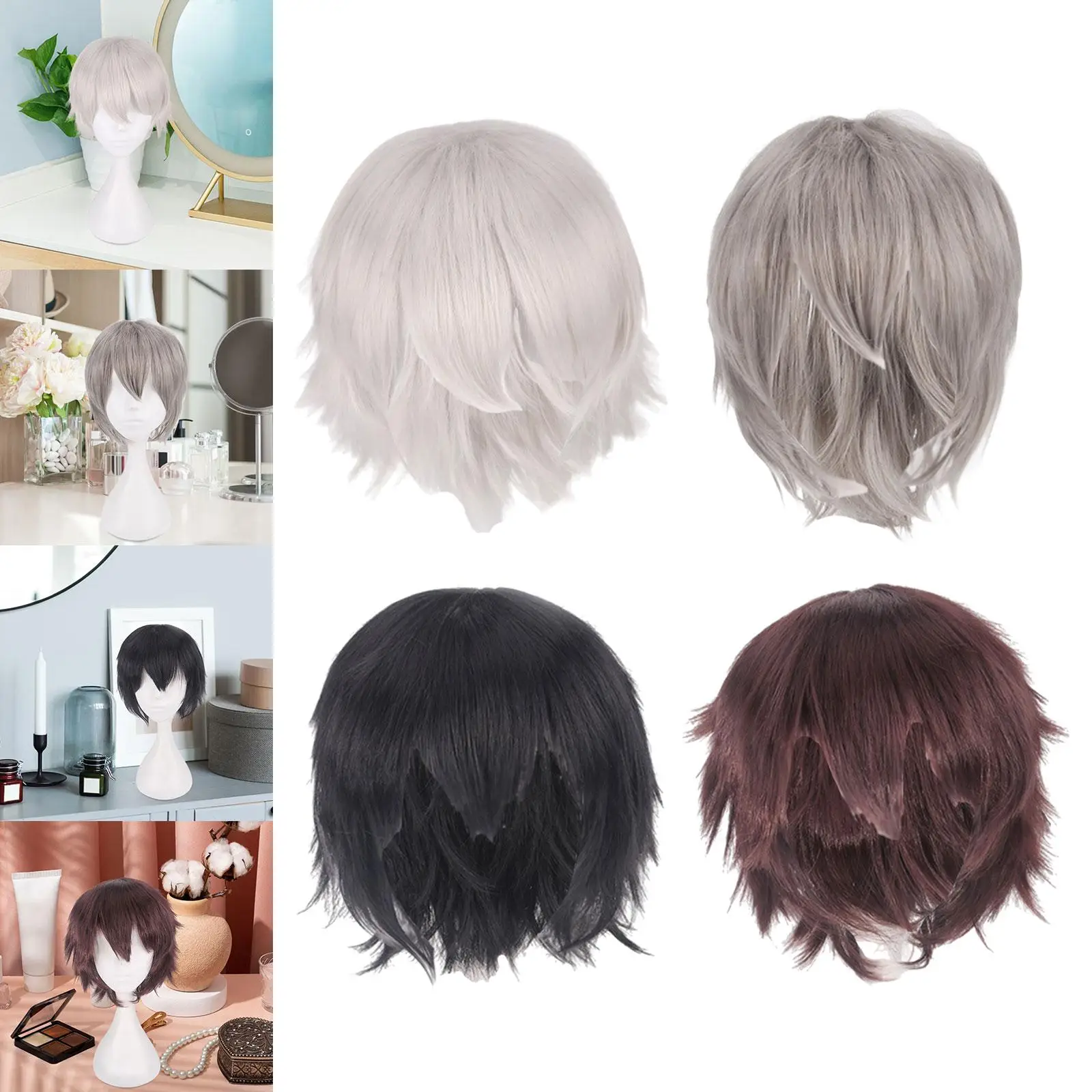 

Stylish Costume Wig for Men - Premium Quality Short Hairpiece for Theme Parties