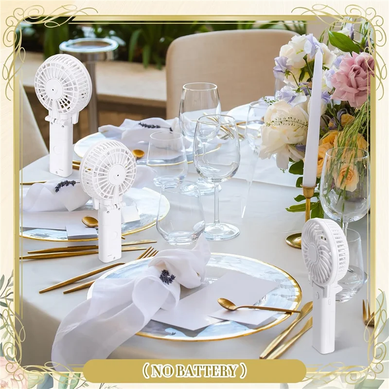 B07B-10 قطعة مروحة محمولة باليد مروحة الزفاف مروحة شخصية مروحة يدوية صغيرة مروحة محمولة بيضاء لحفلات الزفاف العازبة Fa #2