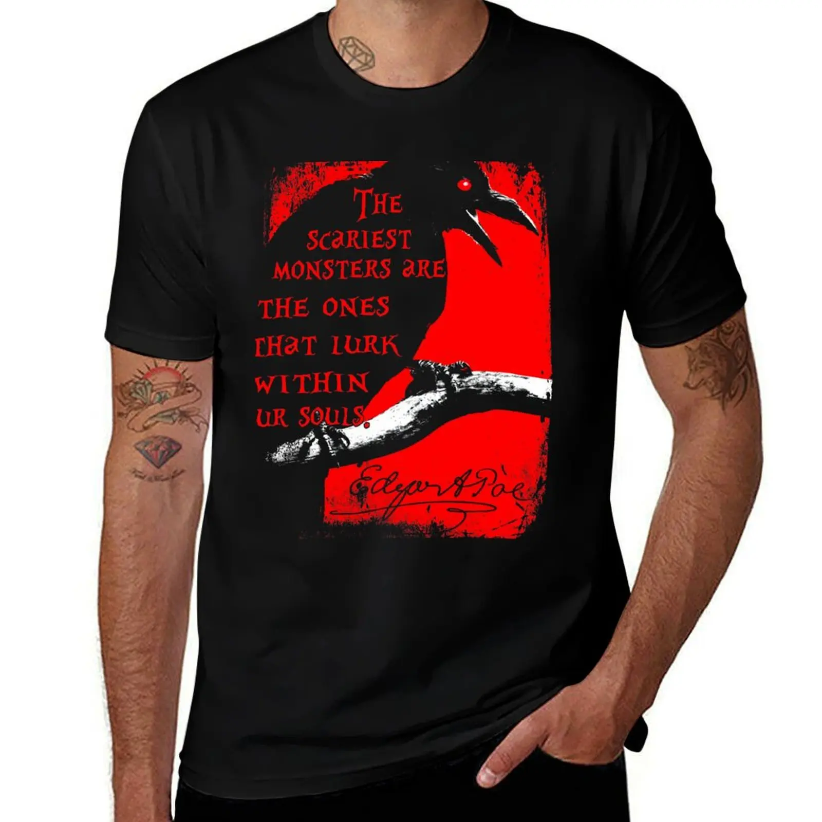 

Edgar Allan Poe Quotes Horror Macabre Literary Poet Author Gift T-Shirt man t shirt heavy cotton T-Shirt