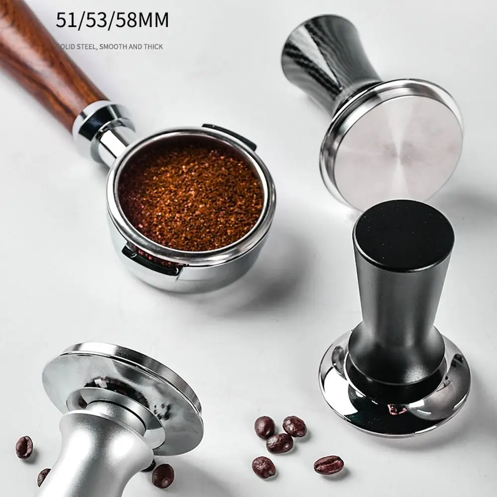 

51mm/53mm/58mm Espresso Tamper Flat/Thread Base Internal Spring Design Stainless Steel Coffee Tamper Save Effort