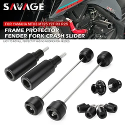 Motorcycle Frame Protector Crash Slider For YAMAHA MT03 MT25 YZF R3 R25 MT-03 MT-25 Front Fender Fork Wheel Axle Protection Pad