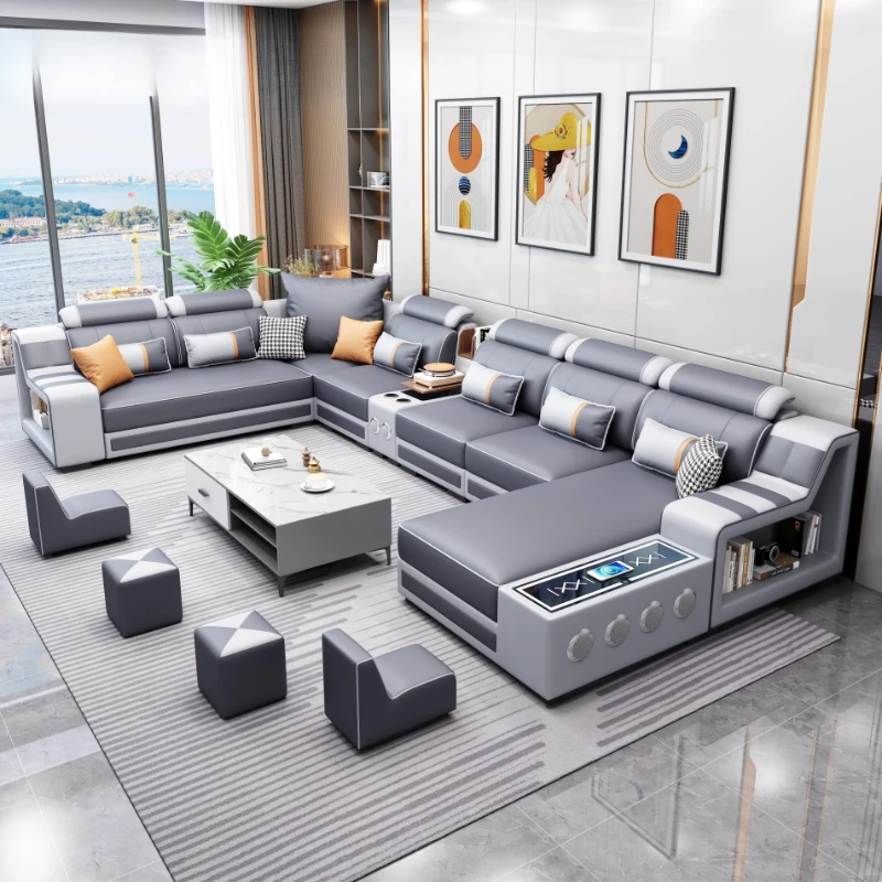 

Multifunctional Modern Sofa Leather Foldable Comfortable Luxury Sofa Minimalist Sectional Koltuk Takımı Mobilya Home Accessories