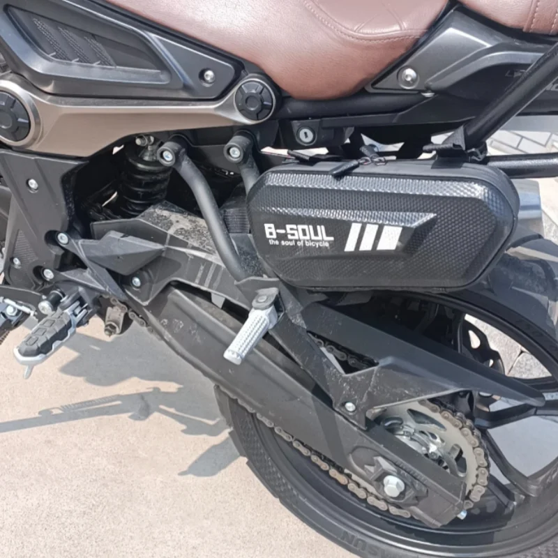 Moto Bag Hard Shell Triangle Frame Bag Motorcycle Accessories Side Bag- Waterproof Front Tube Storage Bag with Compartment