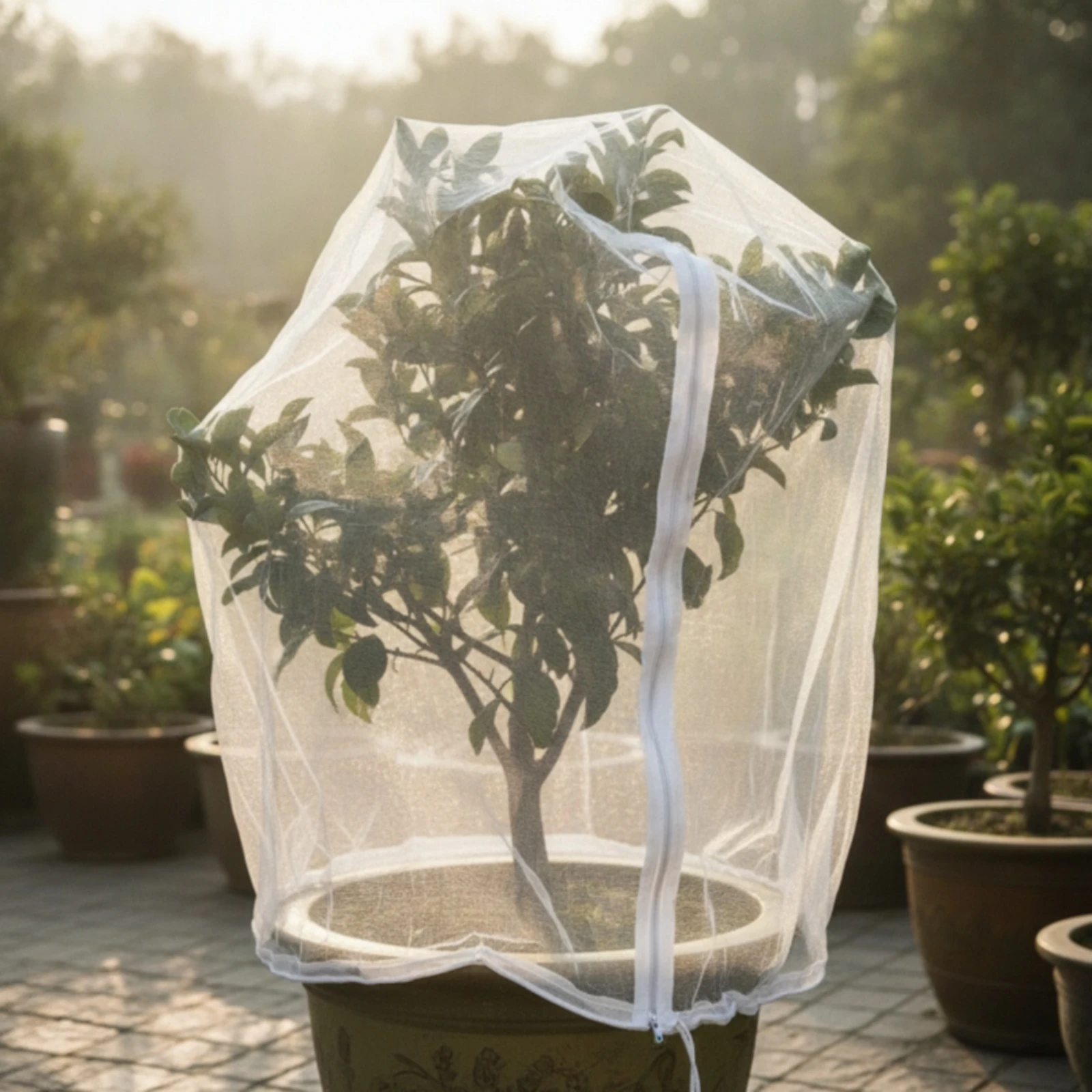 Plant Protection Cover with Zipper Zippered Fruit Tree Net with Zipper Garden Mesh Cover Breathable Convenient for Gardeners