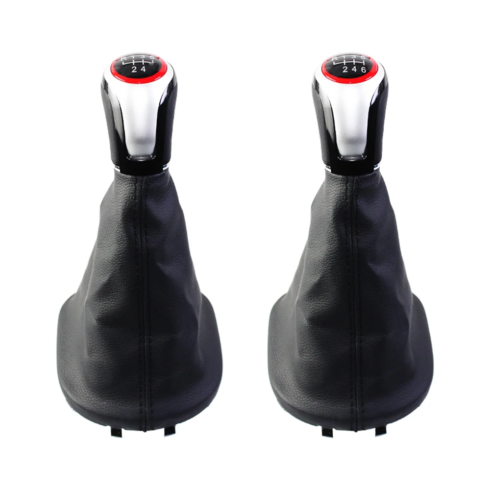 Gorąca sprzedaż nowych produktów dla VW Touran 2003-2010 dla CADDY II MK2 2004-2009 5 6 biegów gałka zmiany biegów z skórzaną osłoną