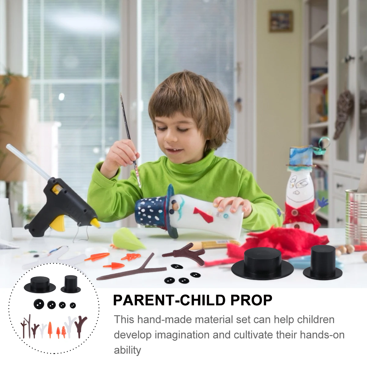

Christmas outside Decor DIY Snowman Accessories Build Decorations Craft Kit Make Your Buttons Crafts Parent-child
