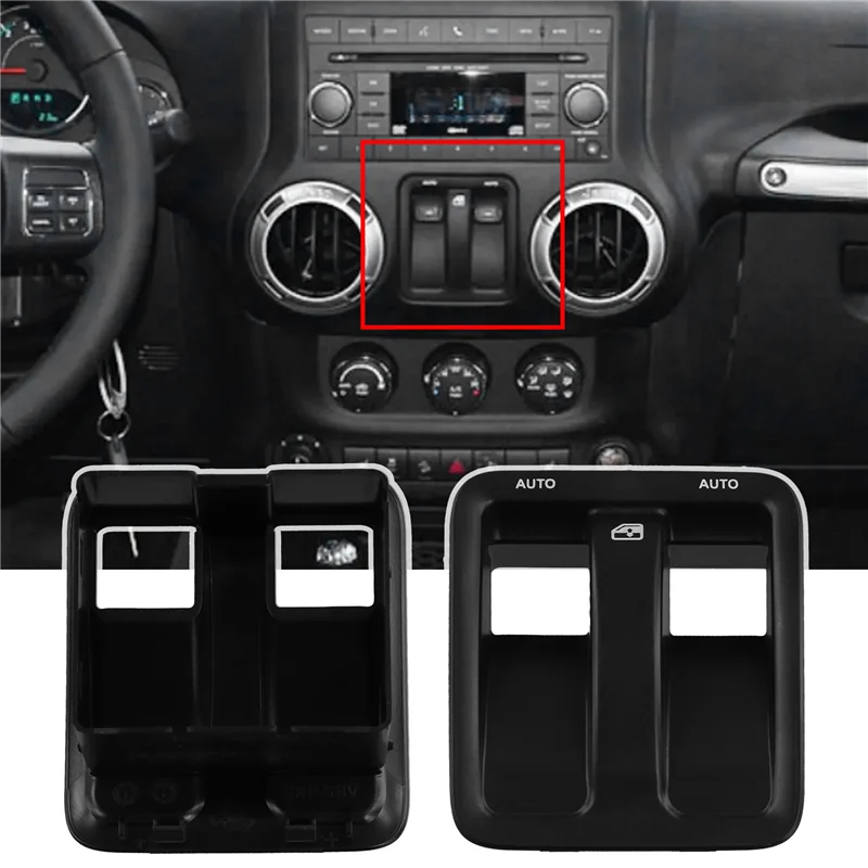 L10A รถแดชบอร์ดหน้าต่างล็อค Lift แผงสวิทช์ 1RP74DX9AC สําหรับ JEEP Wrangler 2 ประตู 2011-2017