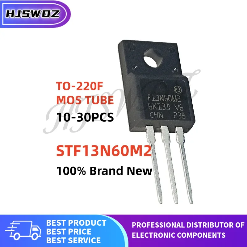 10-20-30Pcs 100% New STF13N60M2 F13N60M2 TO-220F MOS FET Field effect transistor In Stock