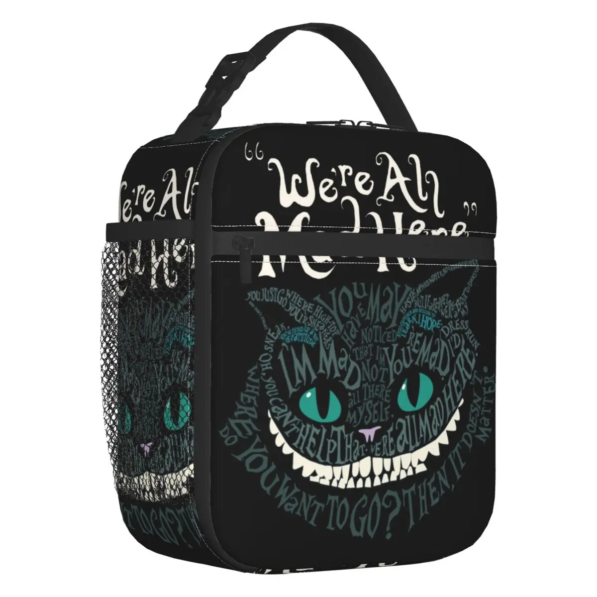 

Cheshire Cat Insulated Lunch Bag Resuable Alice We're All Mad Here Wonderland Cooler Thermal Lunch Tote Office Work School