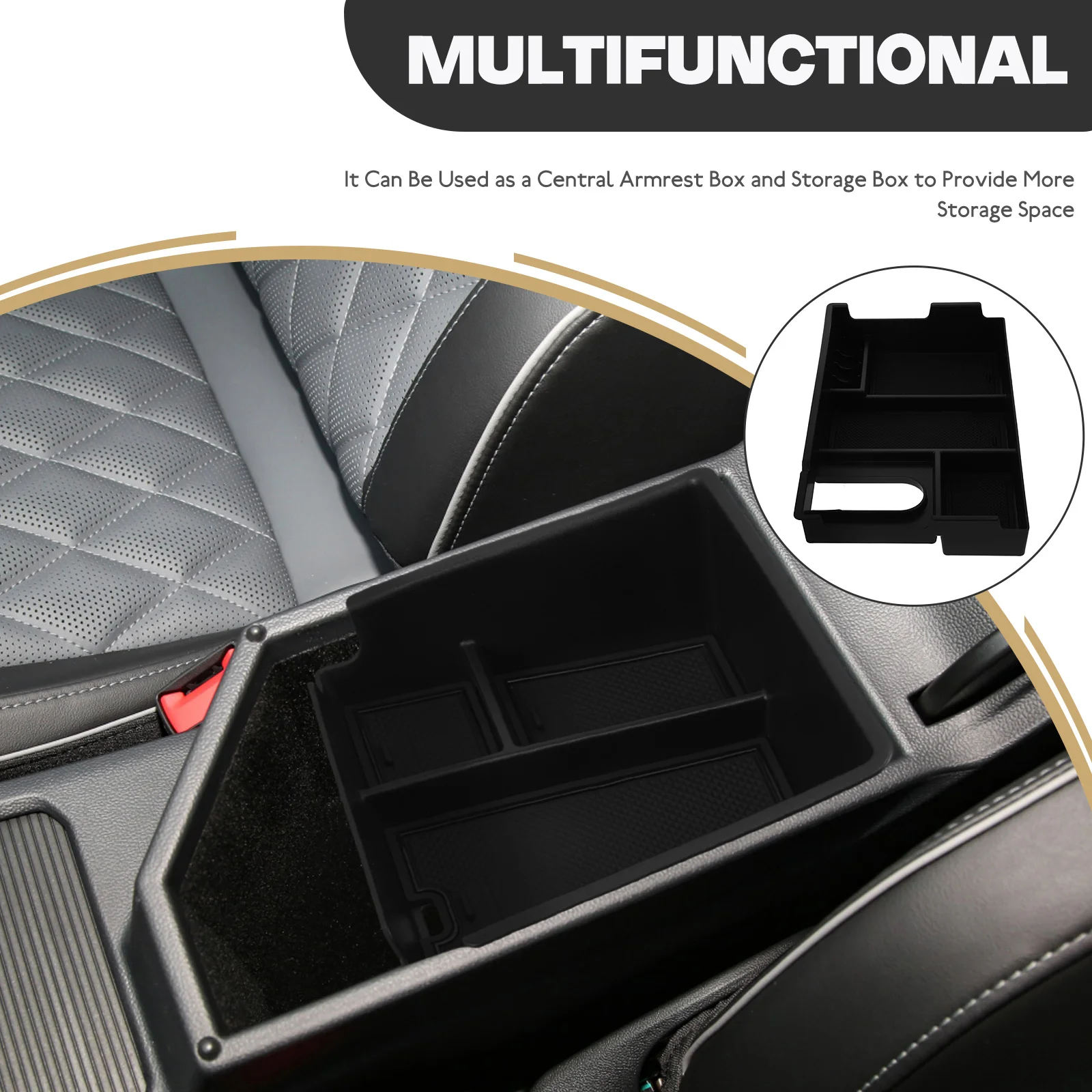 

Central Console Storage Box Foldable Dashboard Tray Car Accessories Durable Easy Clean Organizing Solution