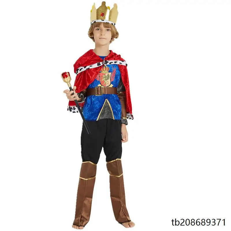 중세 왕자 의상 어린이 할로윈 가면 무도회 공연 코스프레 작은 왕 의상 무대 의상 여성 패션