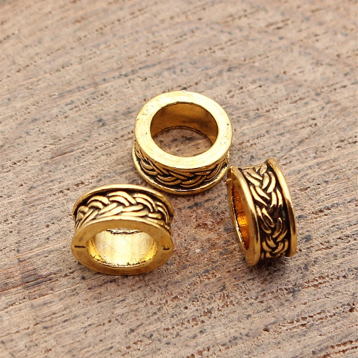 40pcs 9x9x4mm(0.35x0.35x0.16inch) 2 Colors Big Hole Spacer Beads Charms Bulk DIY Jewelry Accessories