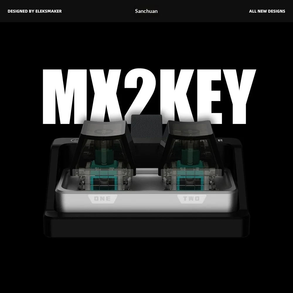 EleksMaker MX2KEY Mechanical Keyboard Full Key Customization Full Key Hot Plug Keyboard CNC Shell For Pc Accessory