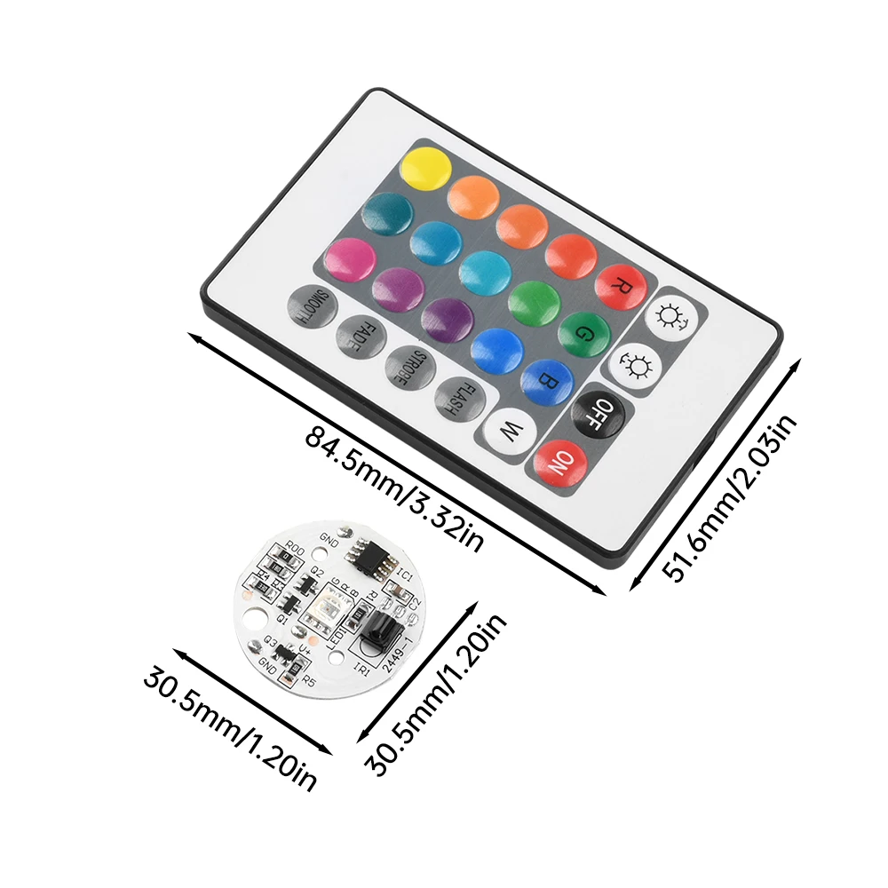 RGB Light Board - Colorful LED Switch Control with 24-Key Wireless Remote DC 5V for Home Decor And Gaming