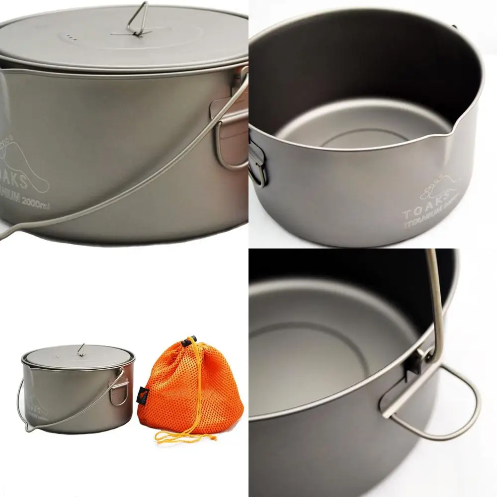 وعاء تيتانيوم 2000 مل بمقبض بكفالة #1