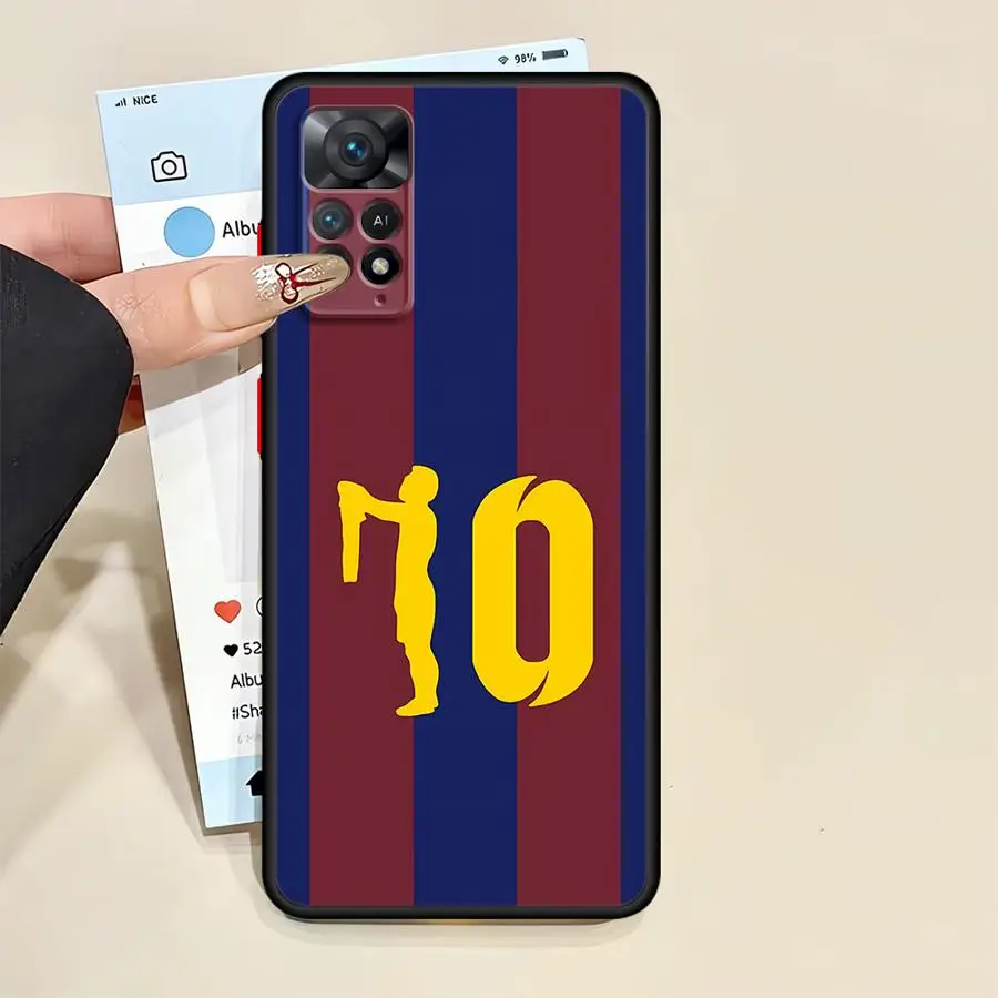Xiaomi Redmi Note 10S 7 11S 13 14 12 ProPlus 8T 8 9 10 11 Pro 12s 9S TPUカバー 14 Pro+用 クールなフットボールナンバーケース