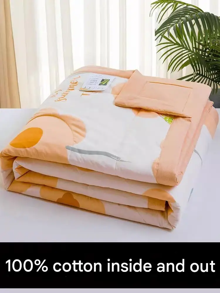 

100% Pure Cotton Summer Cooling Quilt - Machine Washable Air Conditioner Comforter Double Bed Set Quilt Without Cover Washable