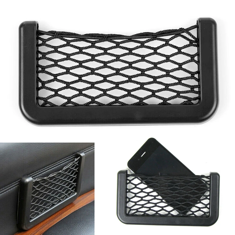 1pc Car Net Bag Holder Interior Mesh Organizer Phone Side Door 15*8 cm String Accessory Auto Decoration Elastic