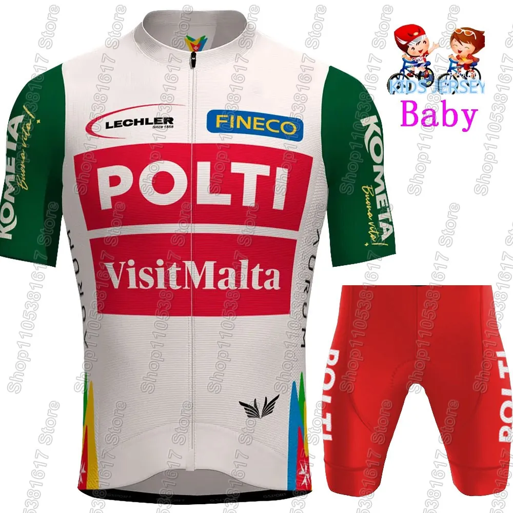 Kids Polti Visitmalta Team Cycling Jersey 2026 Set Boys Girls Cycling Clothing Children Bike Suit MTB Ropa Maillot - view 5