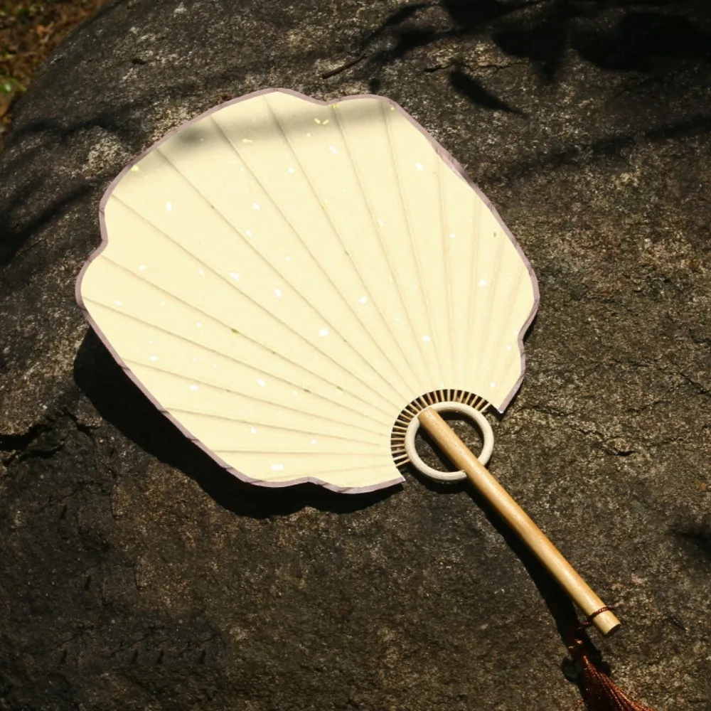 Art Supply Portable DIY Xuan Paper Fan Handmade Bamboo Handle Hand Painted Fan Blank Classical Japanese Style DIY Fan Dance