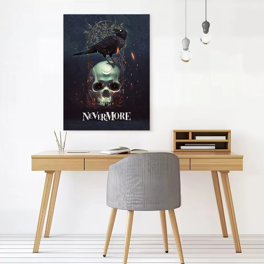 Edgar Allan Poes Raven Printed Canvas Poster Custom Pictures Wall Art Canvas Painting for Room Decorating Interior Decoration