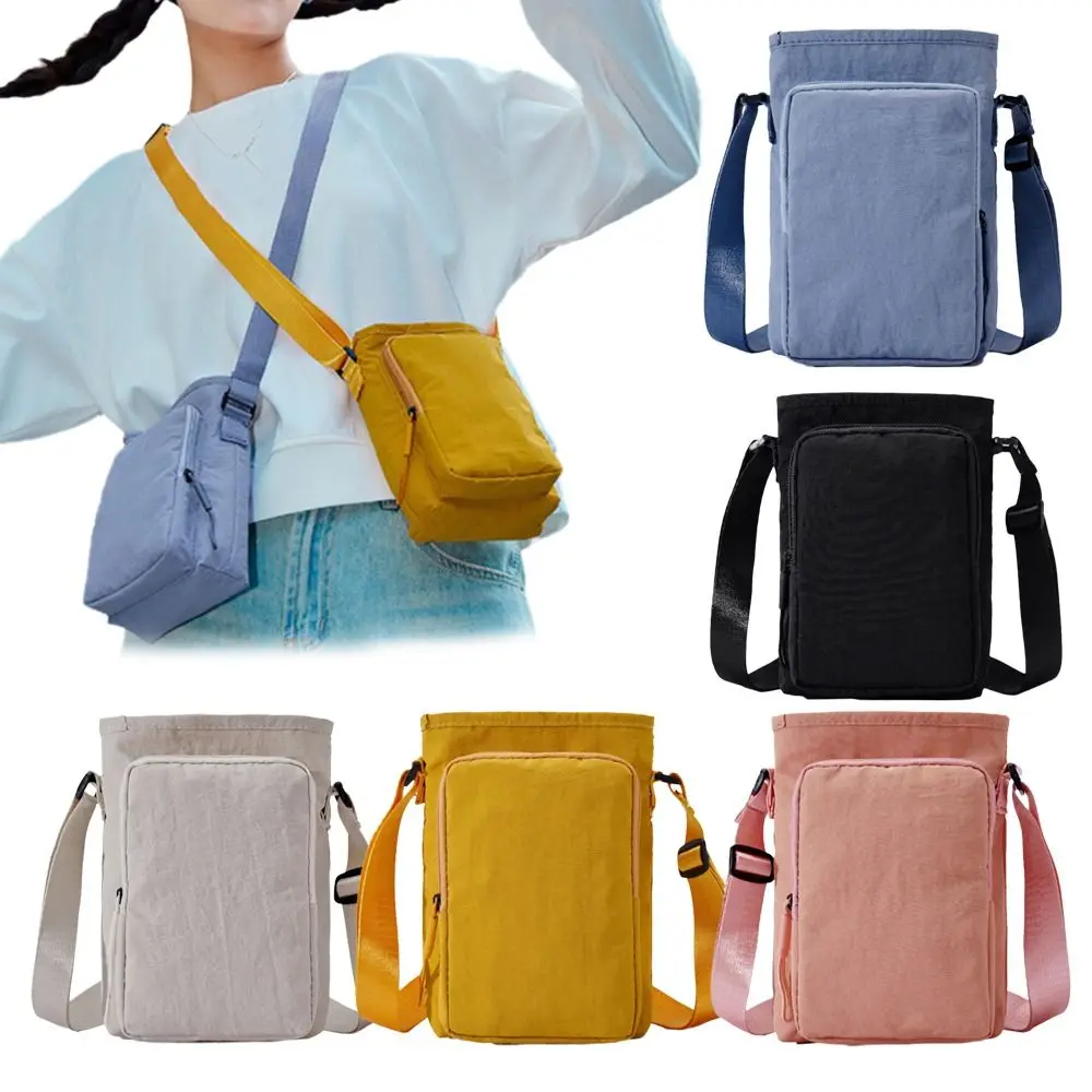 Portable Waterproof Water Bottle Carrier Bag Simple Adjustable Crossbody Cell Phone Bag Cloth Water Cup Pocket Camping