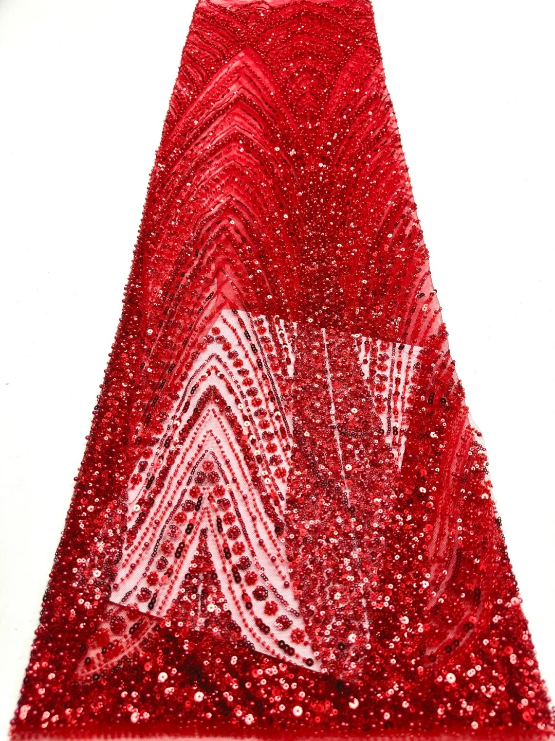 African Beaded Groom Lace Fabric 2026 High Quality Lace French Mesh with Sequins Nigerian Wedding Party Dress Fabric for Brides view 5