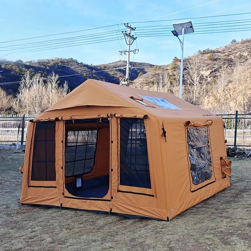 Inflatable tent outdoor camping overnight autumn and winter outdoor windproof and rainproof cotton ridge tent