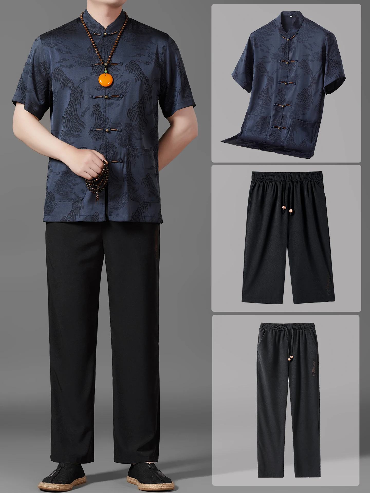 ensemble-trois-pieces-pour-homme-en-soie-style-tang-decontracte-col-montant-avec-short-et-pantalon-pour-l'ete